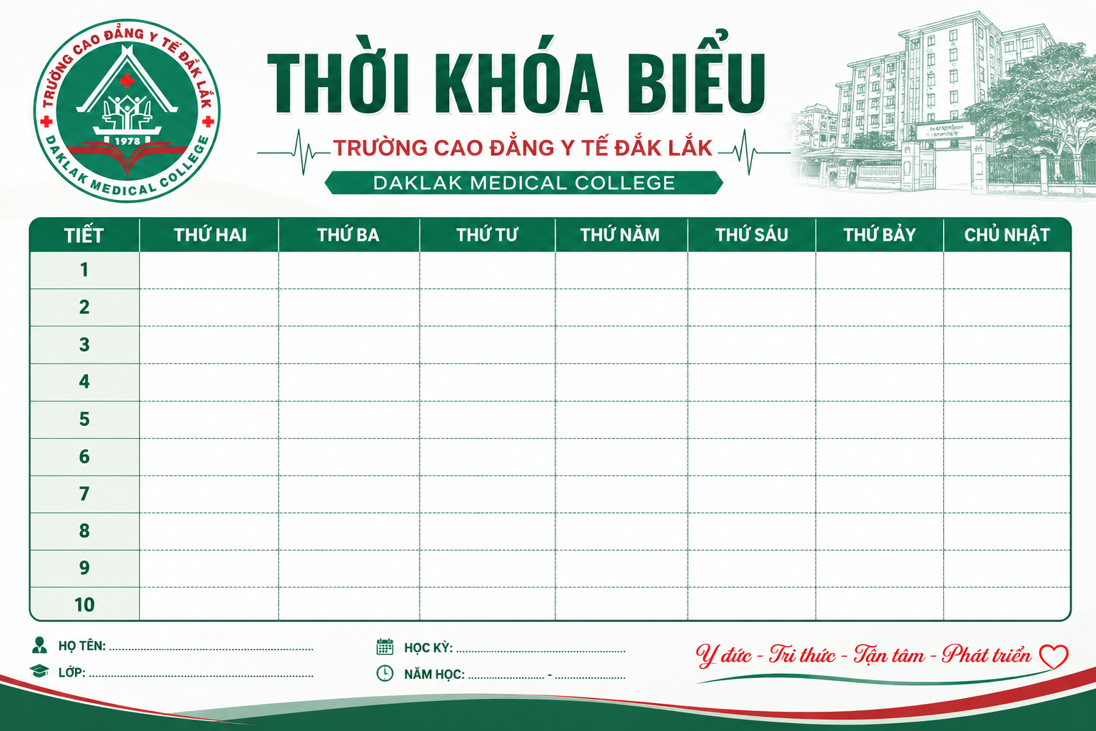 THỜI KHÓA BIỂU TUẦN 1 - THÁNG 8  NĂM HỌC 2026-2027